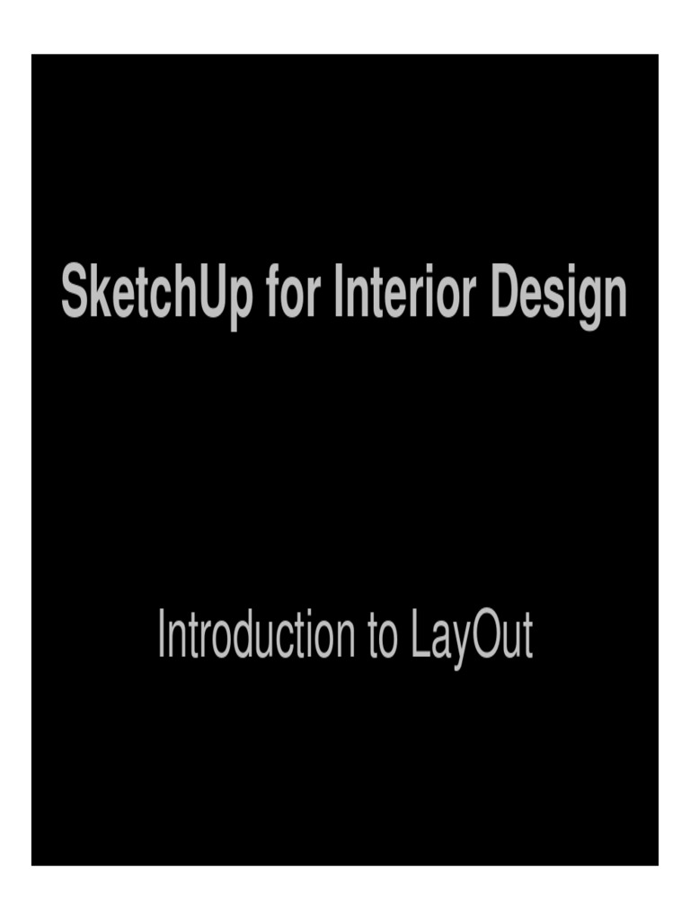 SketchUp Layout for Interior Design Guide | PDF | Sketch Up | Page Layout