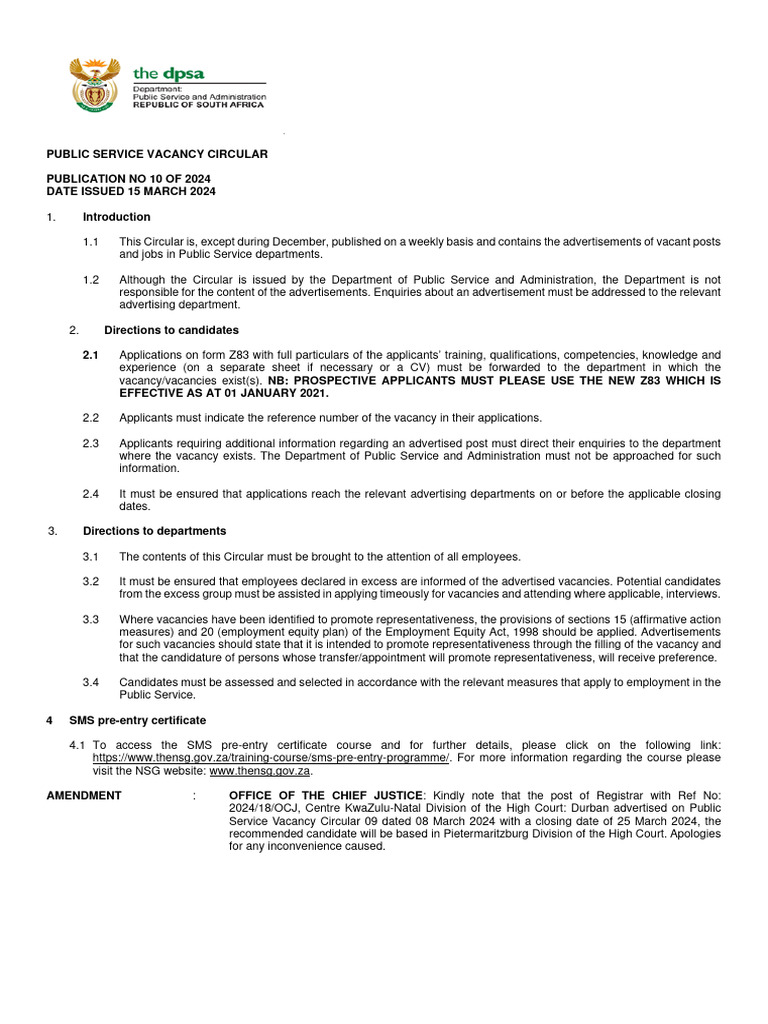 PSV Circular 10 of 2024 | PDF | Academic Degree | Employment
