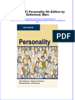 Personality 5Th Edition by Setterlund Marc Full Chapter