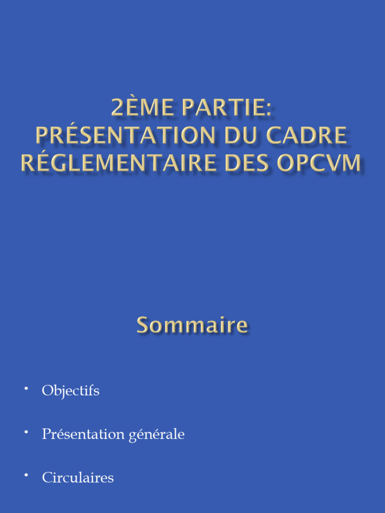 Circulaires sur la gestion des OPCVM | PDF | Obligation (Finance ...
