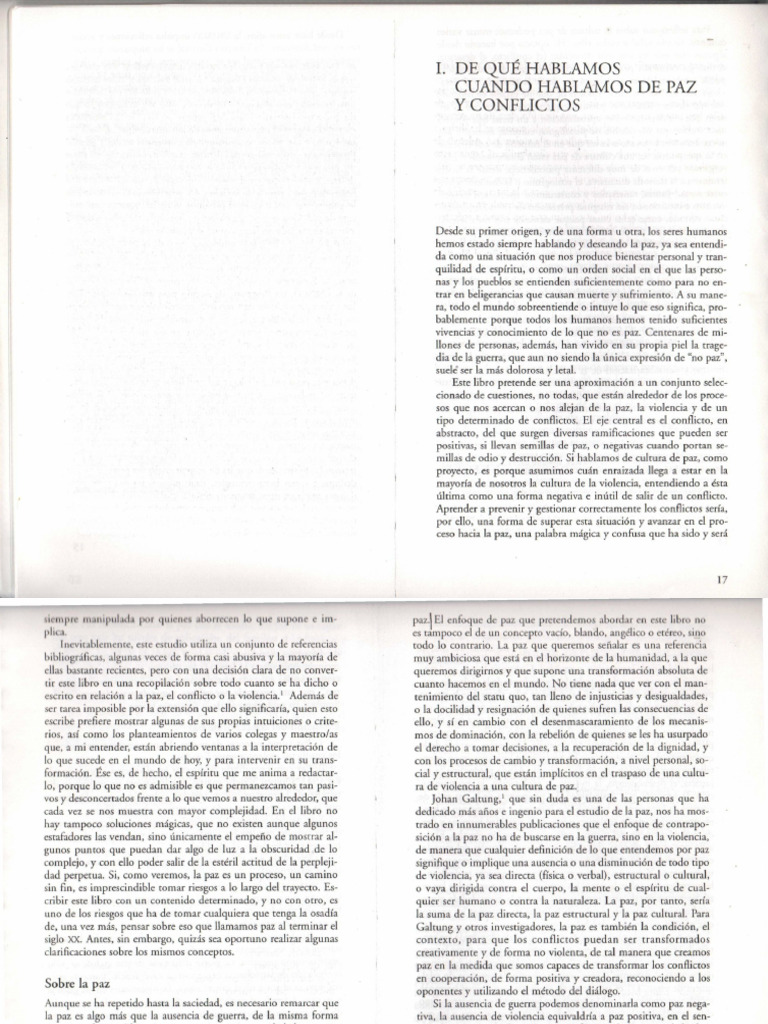 Cultura de paz y conflictos humanos | PDF | Paz | Violencia
