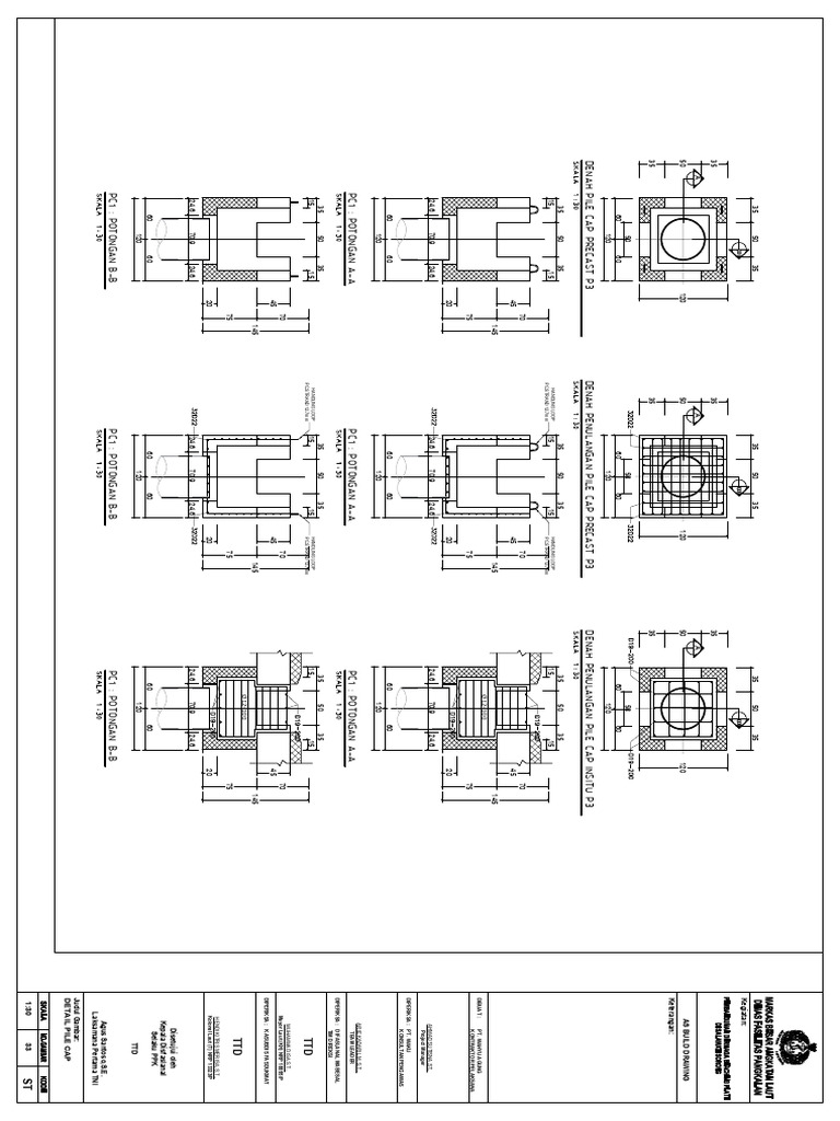 Detail dan Penulangan Pile Cap | PDF