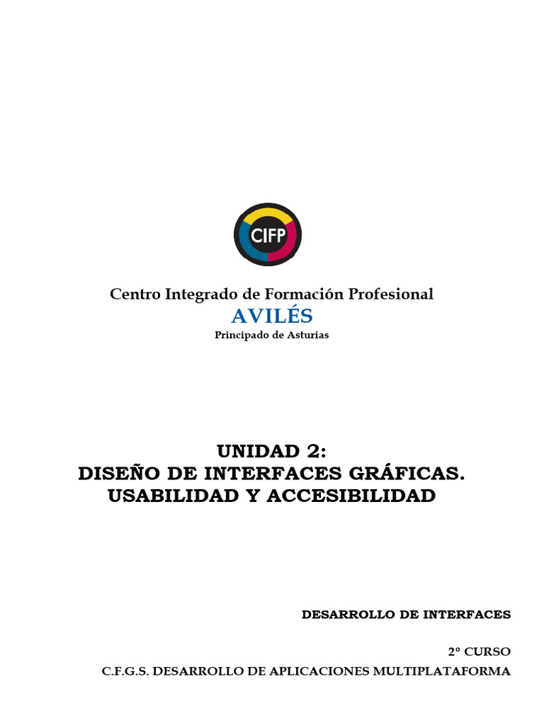 Unidad 2 Diseño de interfaces gráficas Usabilidad y accesibilidad