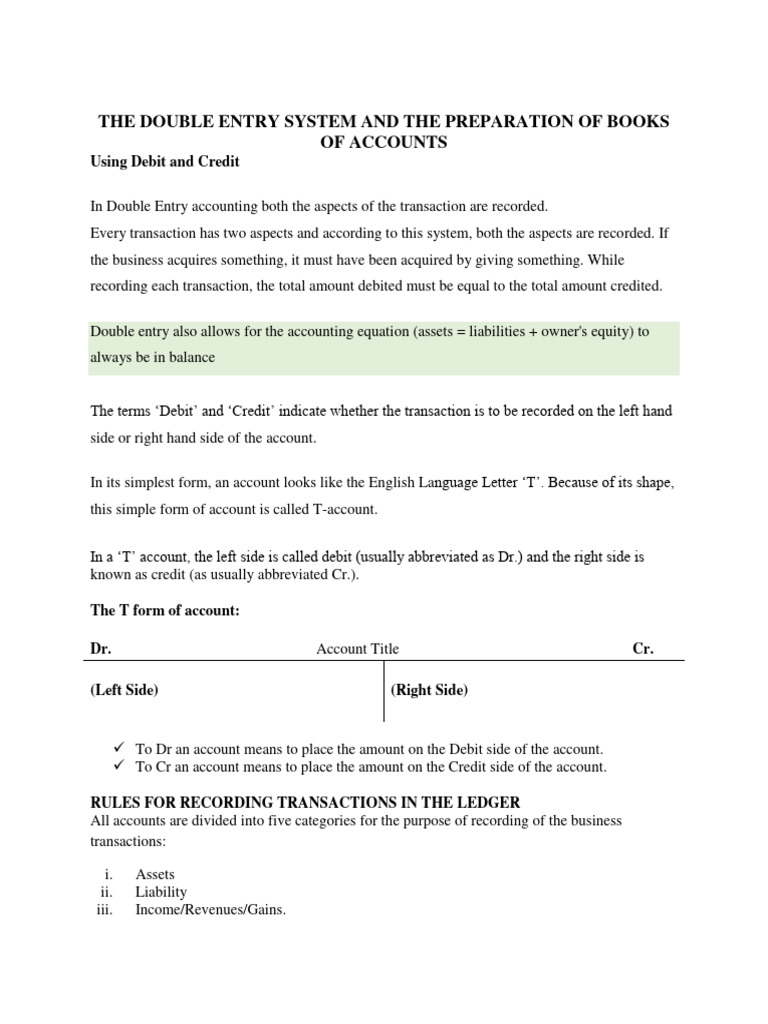 Double Entry System and Books of Accounts Topic 4 5 6 | PDF