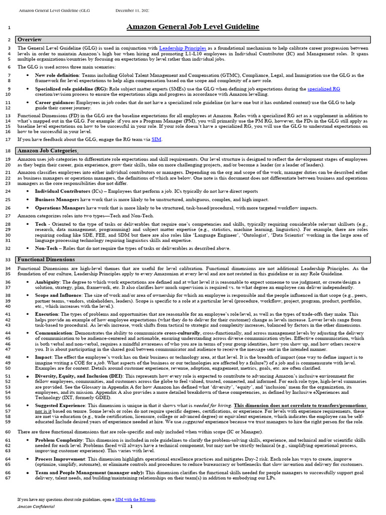 General Level Guideline Tech IC | PDF | Communication | Strategic ...
