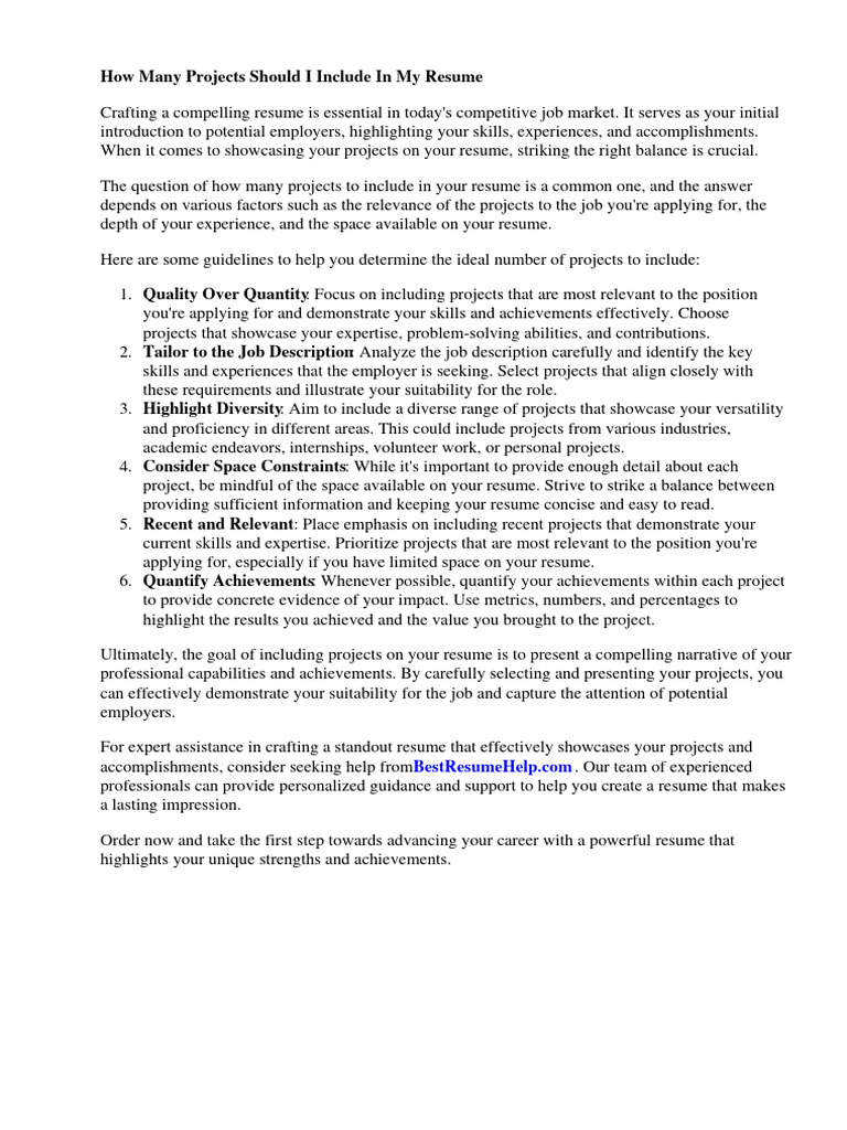 How Many Projects Should I Include - 1711505081