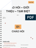 Day 1 - CHÀO HỎI - GẶP MẶT - GIỚI THIỆU