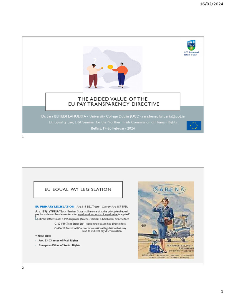 EU Pay Transparency Insights | PDF | Gender Pay Gap | Employment