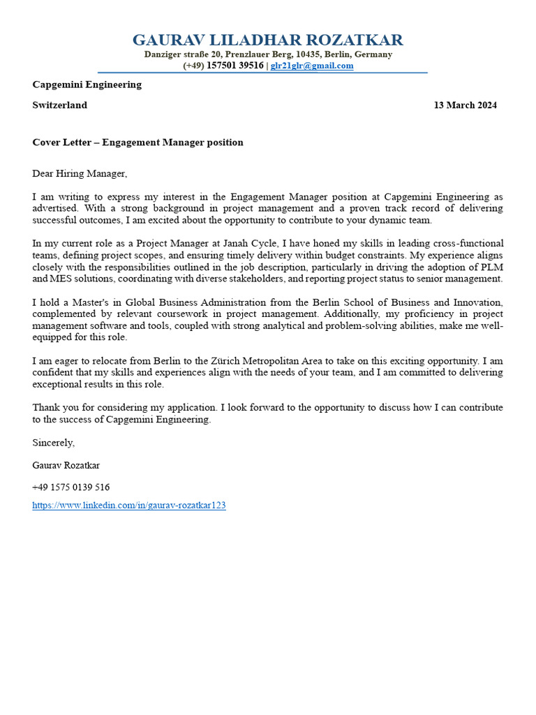 Cover letter capgemini pdf