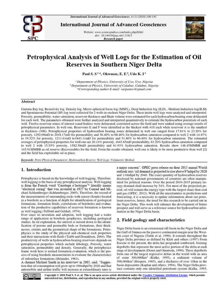 Petrophysical Analysis of Well Logs For | PDF | Petroleum Reservoir ...