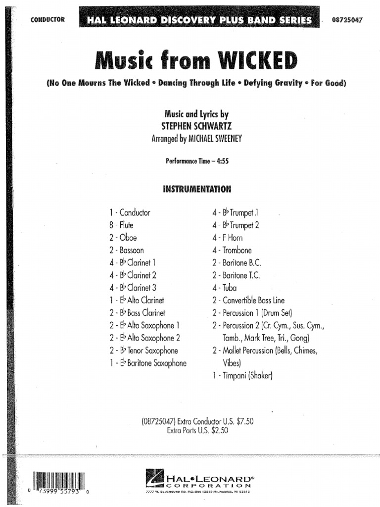 Music Form Wicked - Director | PDF