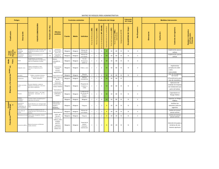 Matriz de Riesgos en Administración | PDF | Enfermedades y trastornos ...
