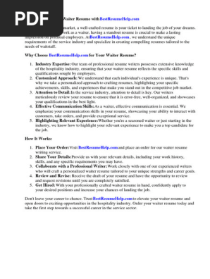 Resume for Waiter