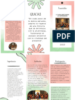 Folleto Tríptico Servicios Acuarela Doodle Verde y Salmón (A4 (Landscape) )