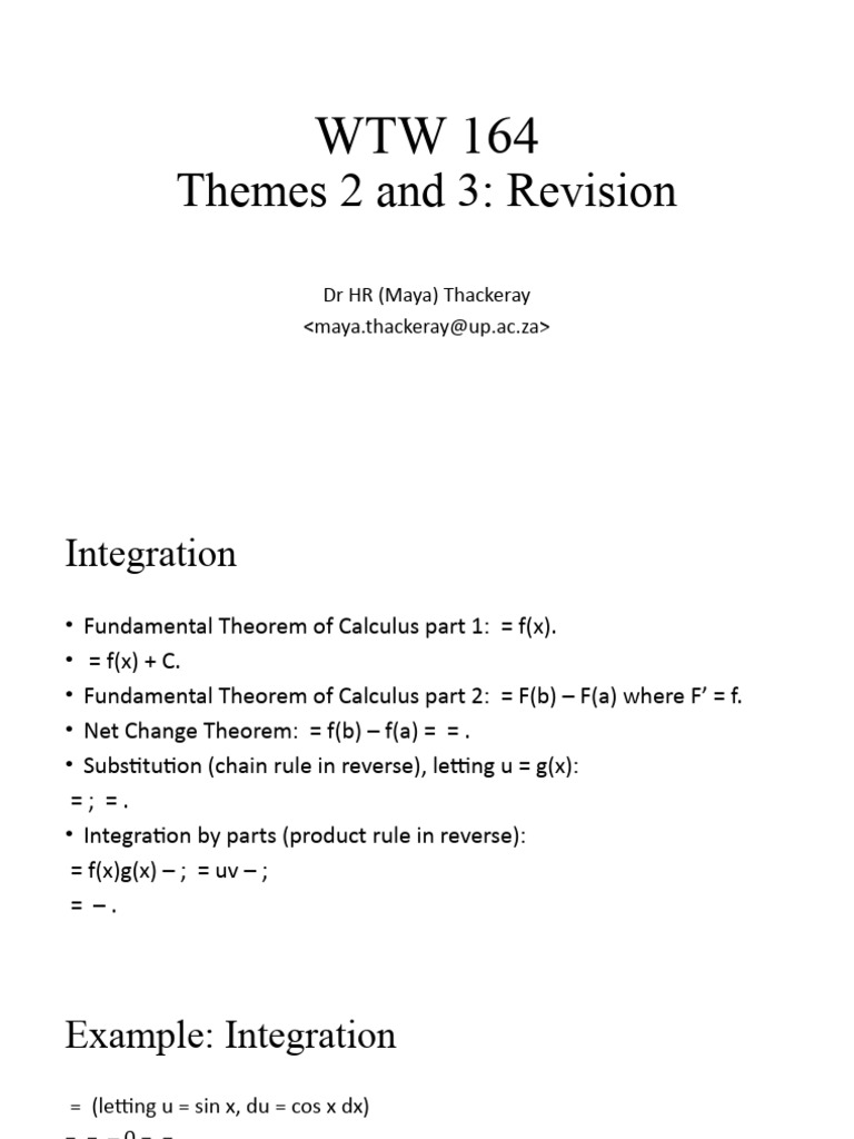Calculus Integration Techniques Overview | PDF | Trigonometric ...
