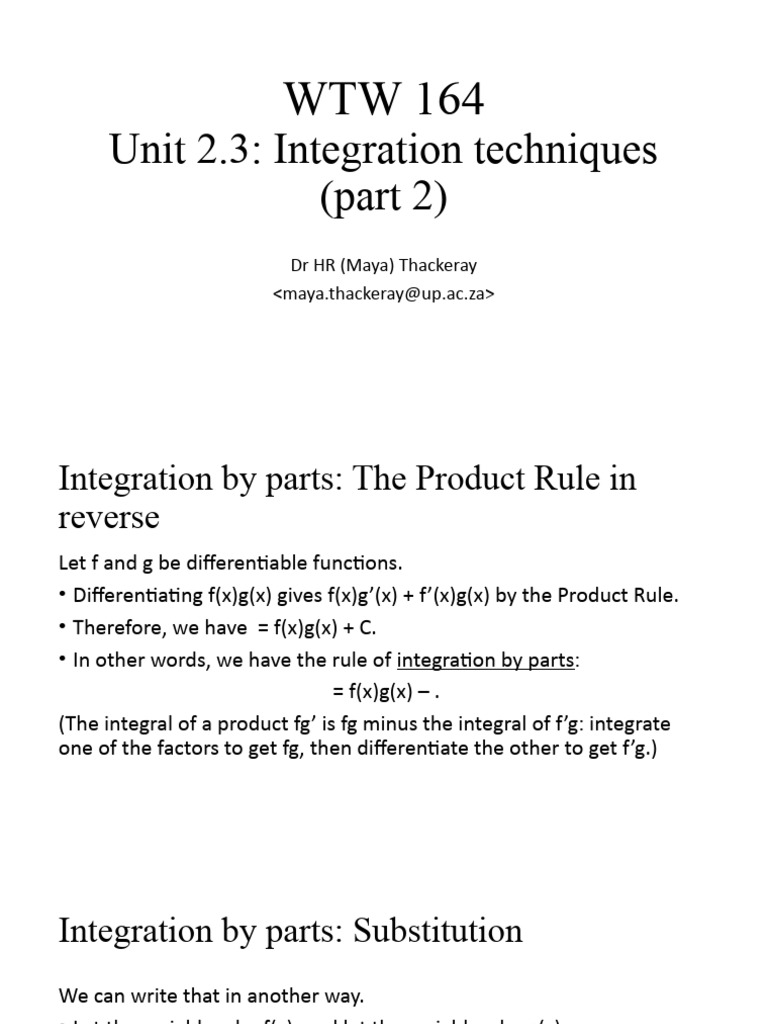 Unit 2 pt 3 int techniques part 2 pdf integral trigonometric