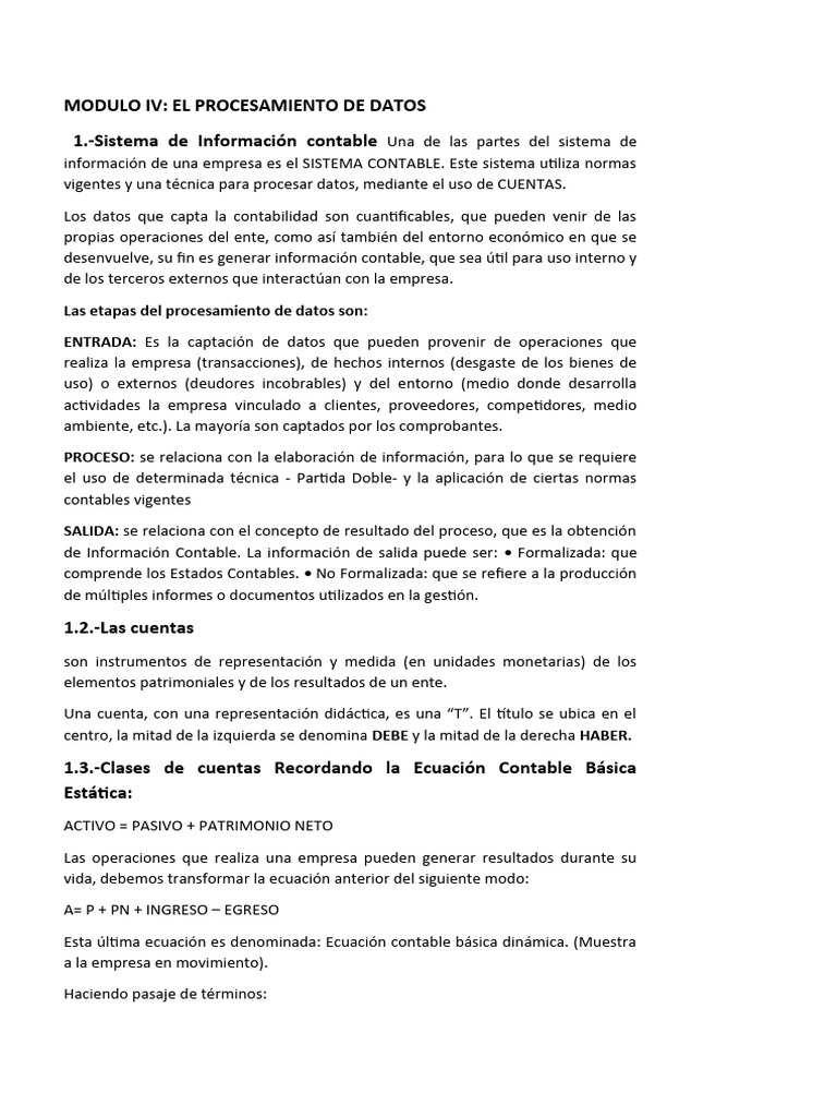 Modulo Iv Contabilidad Pdf Contabilidad Economias