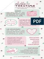 Infografía Guía Pasos para Mejorar la Autoestima Doodle Pastel Verde y Rosa