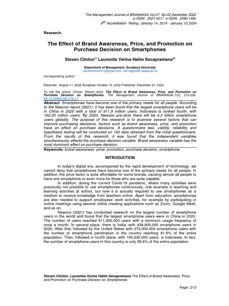 Effect of Brand Awareness Price and Promotion On P | PDF | Regression ...