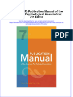 Publication Manual of The American Psychological Association 7Th Editio Full Chapter