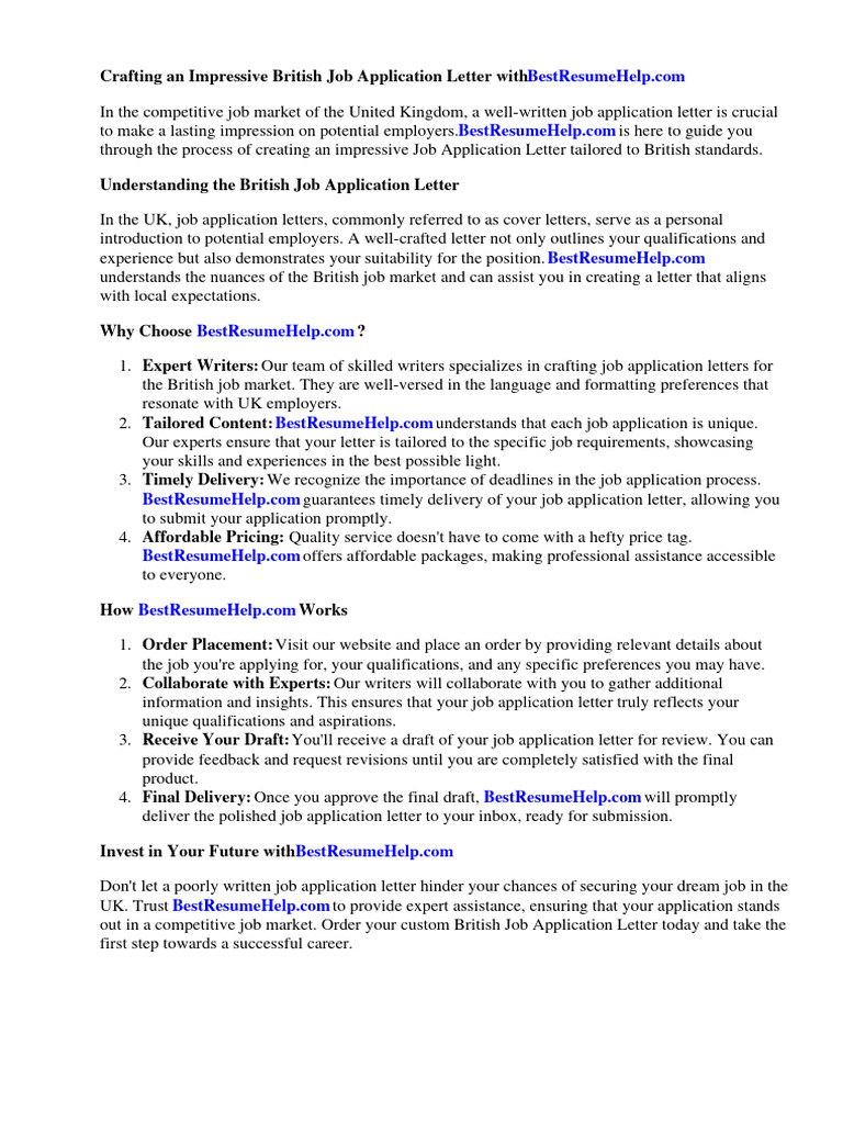 British Job Application Letter Guide | PDF | Résumé | Human Communication