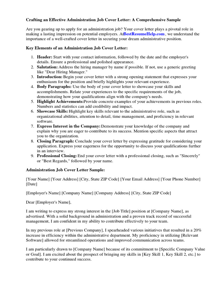 Effective Cover Letter for Admin Jobs | PDF | Résumé