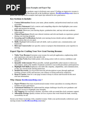 New Grad Nursing Resume Examples