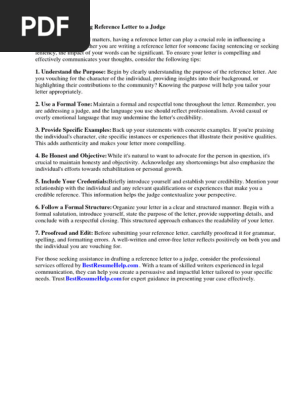 Reference Letter to Judge