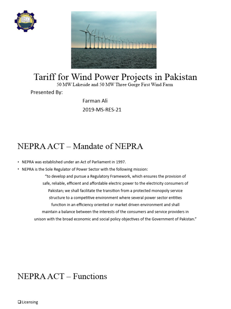 Wind Power Tariff in Pakistan | PDF | Wind Farm | Economies