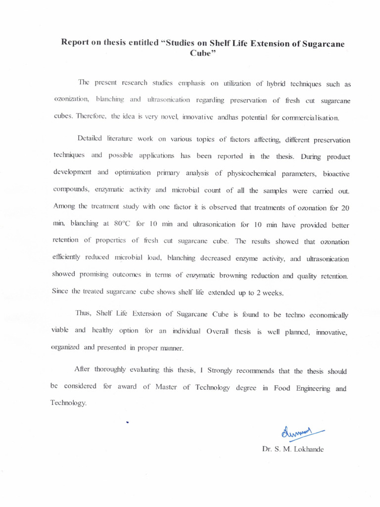 Studies on Shelf Life Extension of Sugarcane Cube PDF