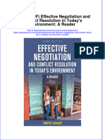 Effective Negotiation and Conflict Resolution in Todays Environment A Reader Full Chapter