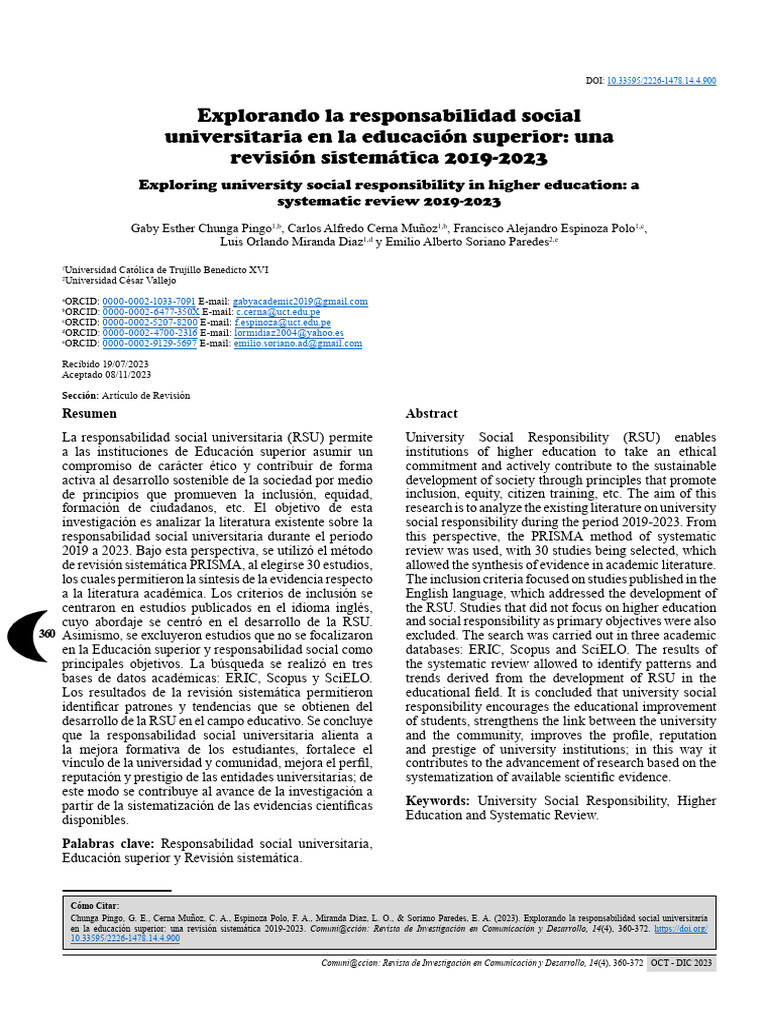 Explorando La Responsabilidad Social Universitaria Pdf Desarrollo