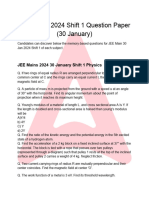 JEE Mains 2024 Shift 1 Question Paper 30 January