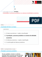 Tema 3.2 - A Produção, o Processo Produtivo e Os Setores de Atividade Económica