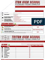 Student Scorecard Personal Learning Plan: Goals + Interests