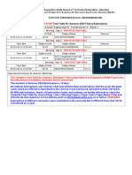 Time Table For Summer 2024 Theory Examination