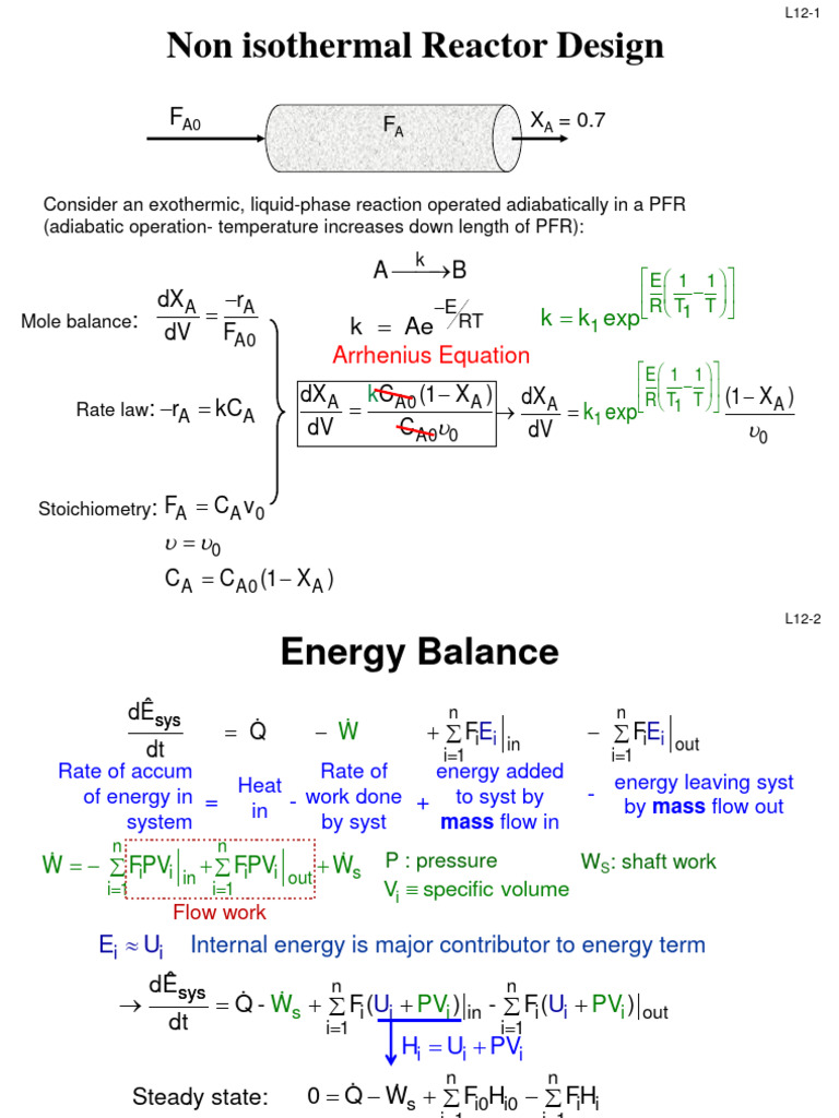 Simplified Arrhenius Equation for Reactors | PDF | Chemical Reactor ...