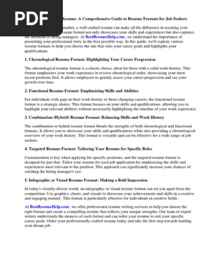Resume Format for Job
