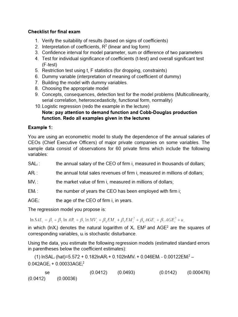 Regression Testing Checklist for Models | PDF | Regression Analysis | F ...