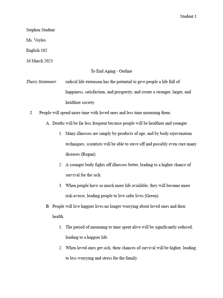 Life Extension Outline PDF Life Extension Retirement