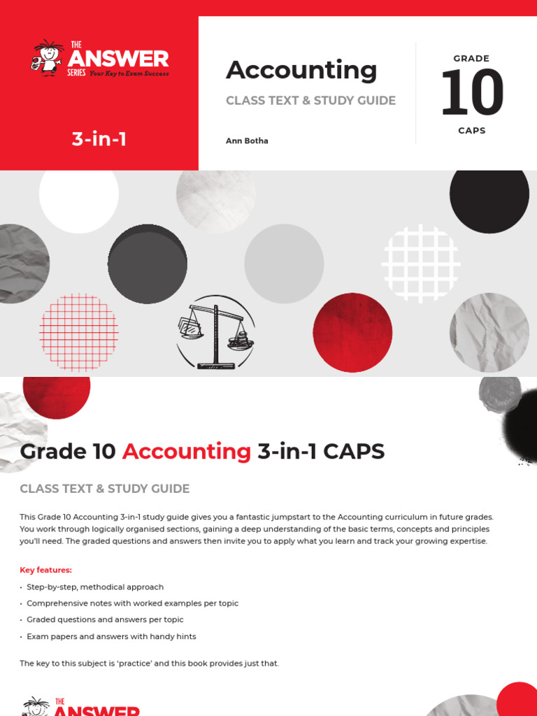 Grade 10 Accounting Study Guide | PDF | Bookkeeping | Debits And Credits