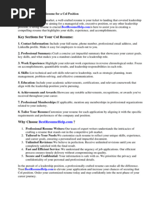 Sample Resume for College Application