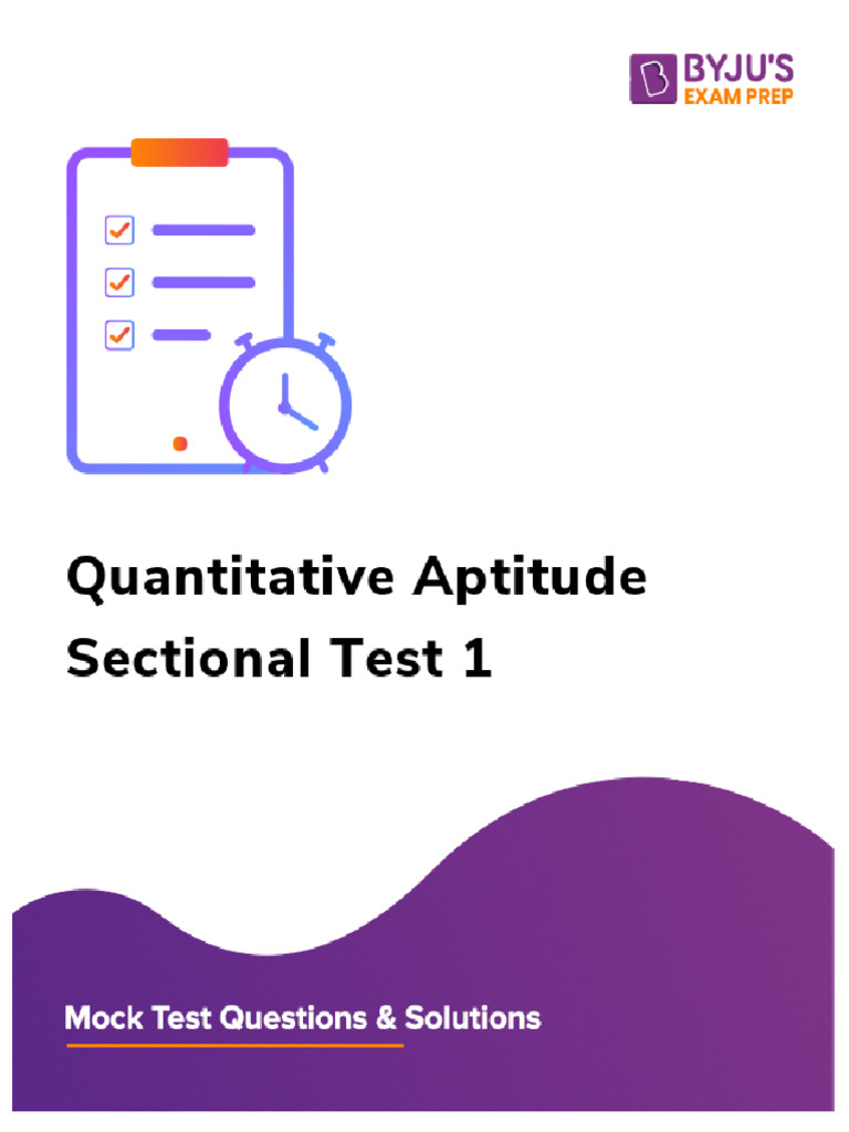 Quantitative Aptitude Sectional Test - 1 | PDF | Ratio | Litre