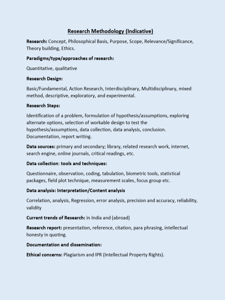 Overview of Research Methodology | PDF