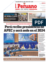 El Peruano: Perú Recibe Presidencia de APEC y Será Sede en El 2024