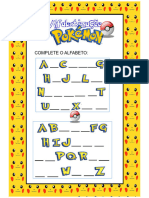 Atividades de Alfabetização POKÉMON