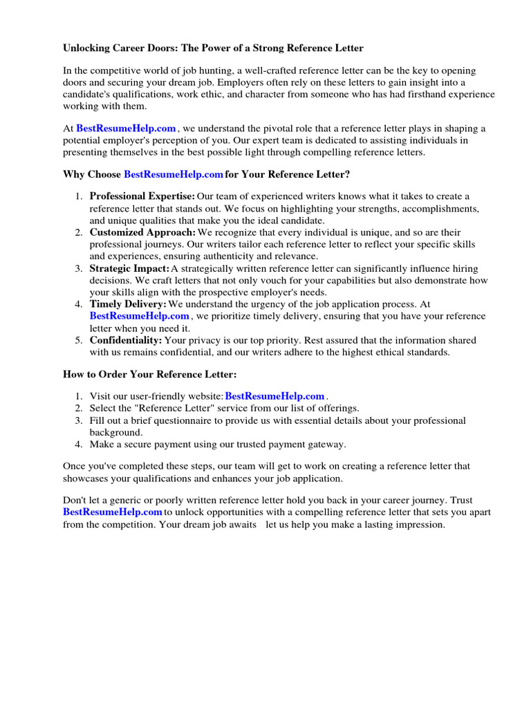 Reference Letter Job | PDF | Employment | Leadership