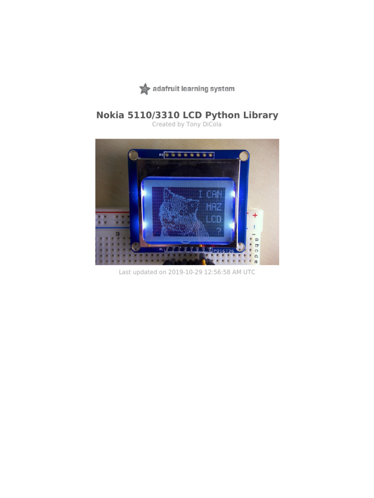 Nokia 5110 3310 LCD Python Library | PDF | Office Equipment | System ...