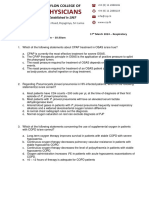 Respiratory - MCQs - 17th March 2024 - 8.30am - 10.30am