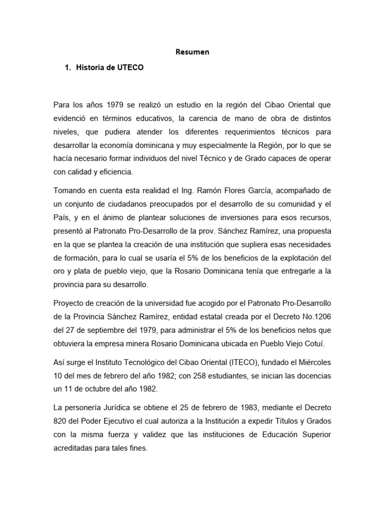 Historia de Uteco y Datos Importantes | PDF
